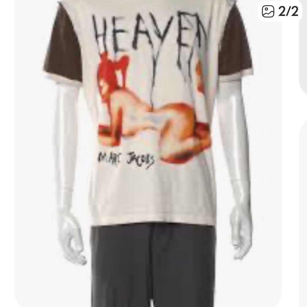 Heaven Logo Pin Up Design,Cream with Brown Tee